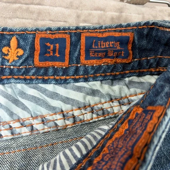 Rock Revival Women's Jeans Liberty EB6 Bootcut Embellished Denim Metal Studs 31